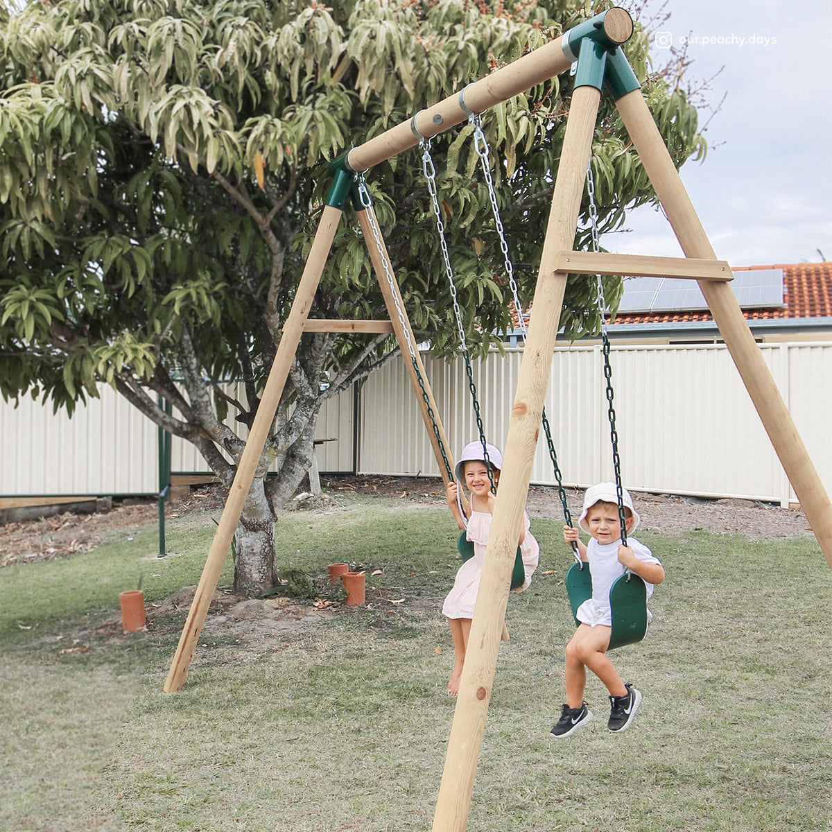 - Kids Amber 3 Double Belt Swing Set – Wooden Outdoor Swing Lifespan Kids Baby & Kids > Baby & Kid's Toys > Outdoor Play Equipment