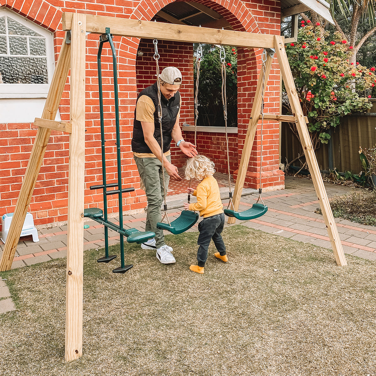 - Kids Forde 2 Double Swing & Glider – Wooden Outdoor Play Set Lifespan Kids Baby & Kids > Baby & Kid's Toys > Outdoor Play Equipment