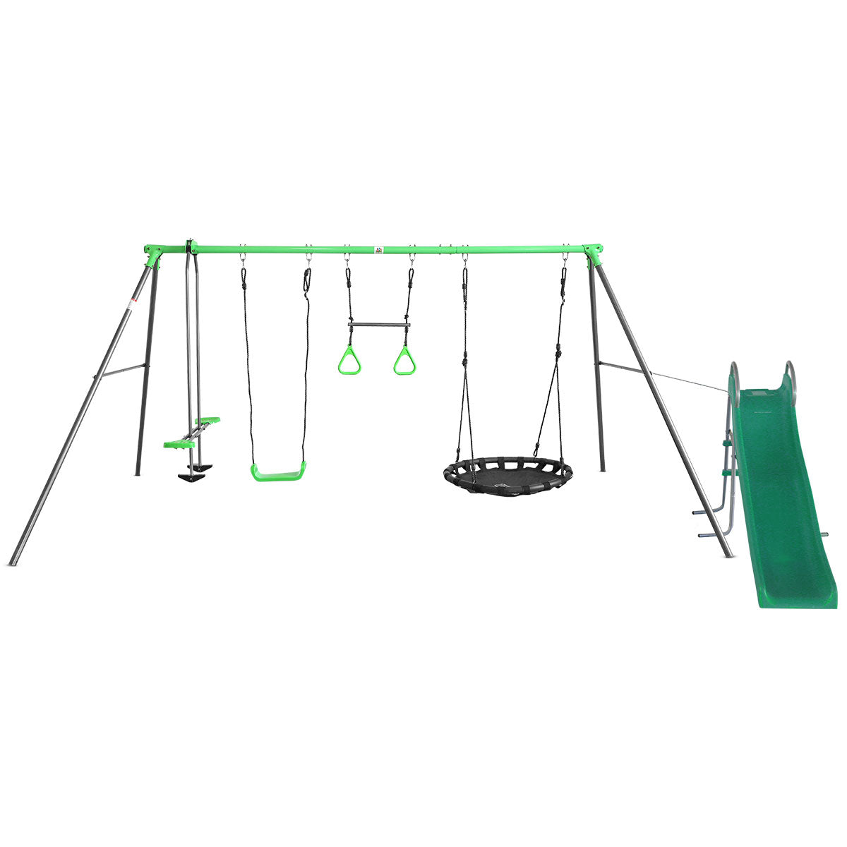 - 4 Station Swing Set with 1.8m Slide – Nest Swing, Trapeze & Glider Lifespan Kids Baby & Kids > Baby & Kid's Toys > Outdoor Play Equipment