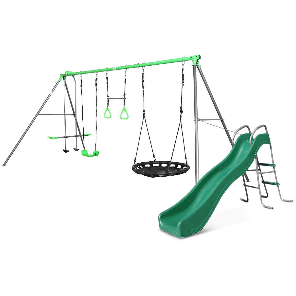 - 4 Station Swing Set with 1.8m Slide – Nest Swing, Trapeze & Glider Lifespan Kids Baby & Kids > Baby & Kid's Toys > Outdoor Play Equipment