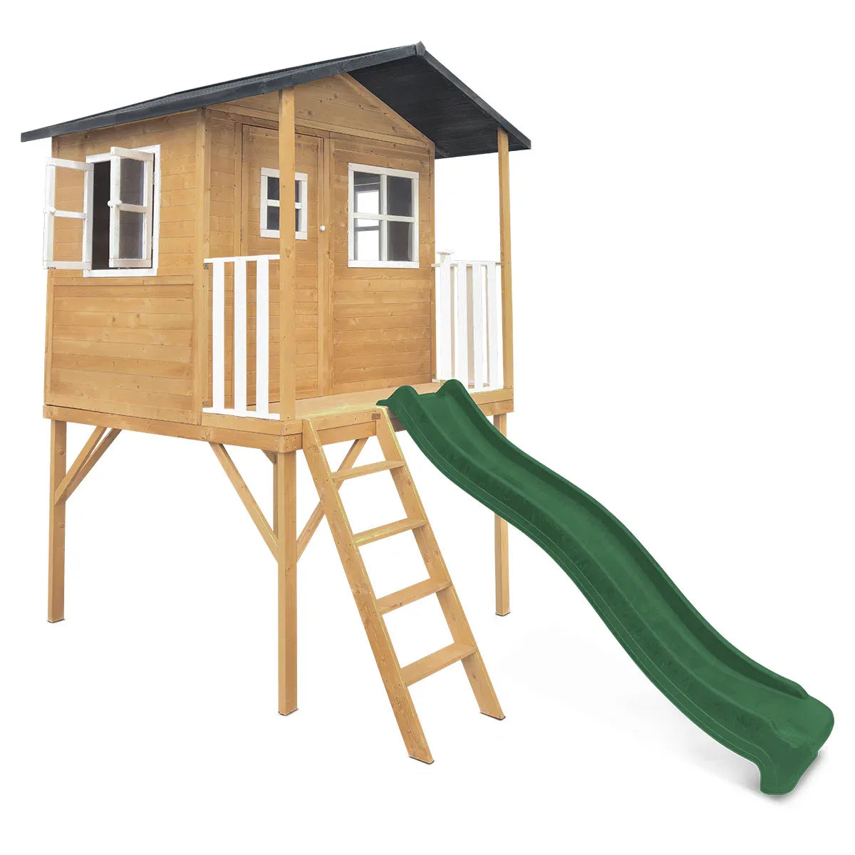 - Lifespan Kids Burleigh Wooden Cubby House with 2.2m Green Slide Lifespan Kids Baby & Kids > Baby & Kid's Toys > Outdoor Play Equipment