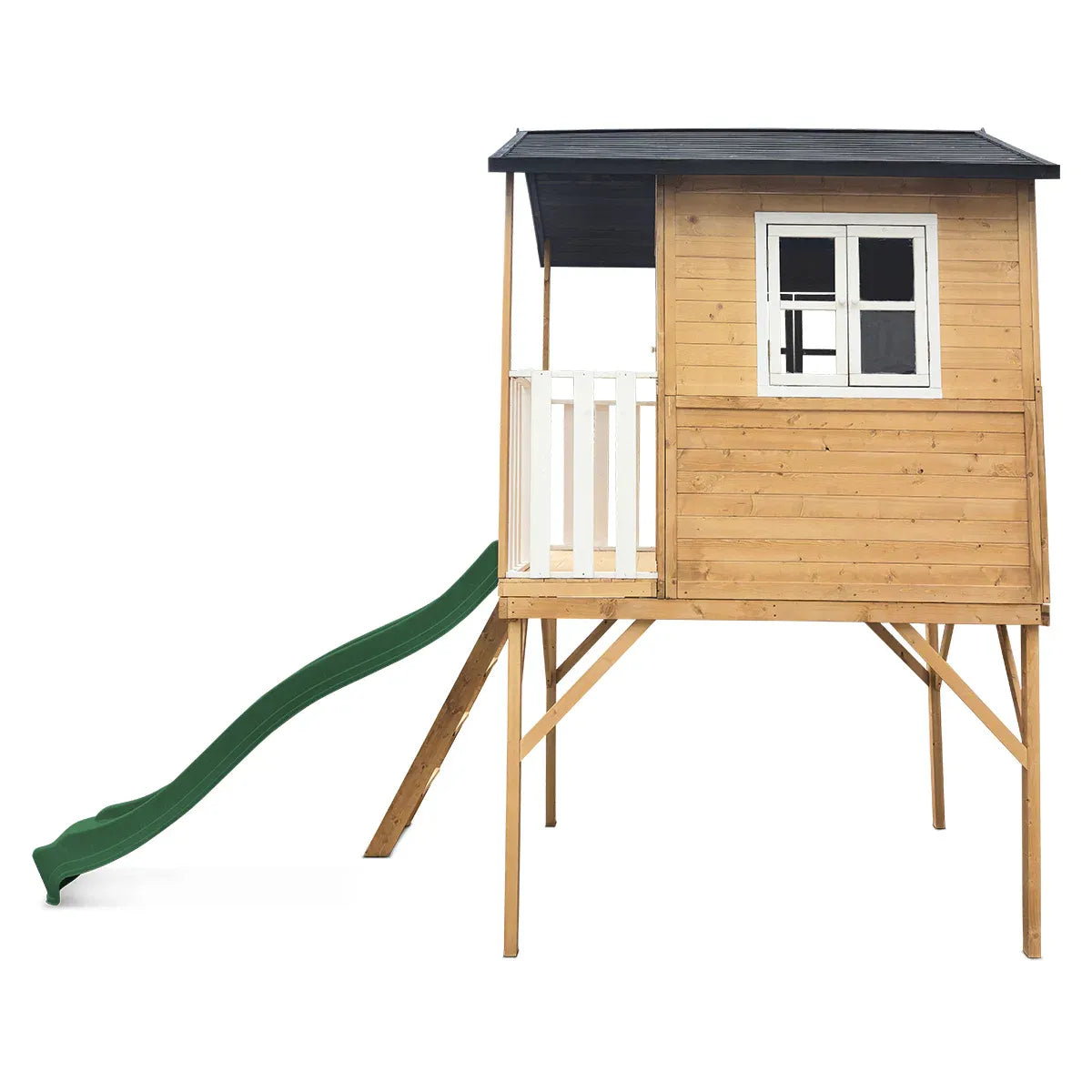 - Lifespan Kids Burleigh Wooden Cubby House with 2.2m Green Slide Lifespan Kids Baby & Kids > Baby & Kid's Toys > Outdoor Play Equipment