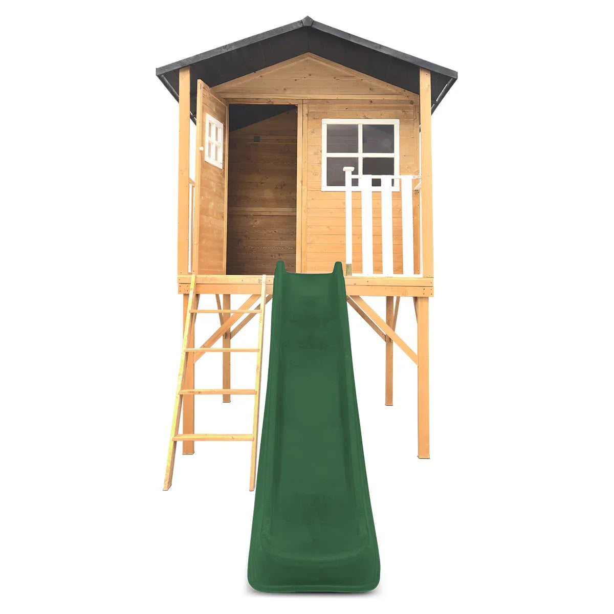 - Lifespan Kids Burleigh Wooden Cubby House with 2.2m Green Slide Lifespan Kids Baby & Kids > Baby & Kid's Toys > Outdoor Play Equipment