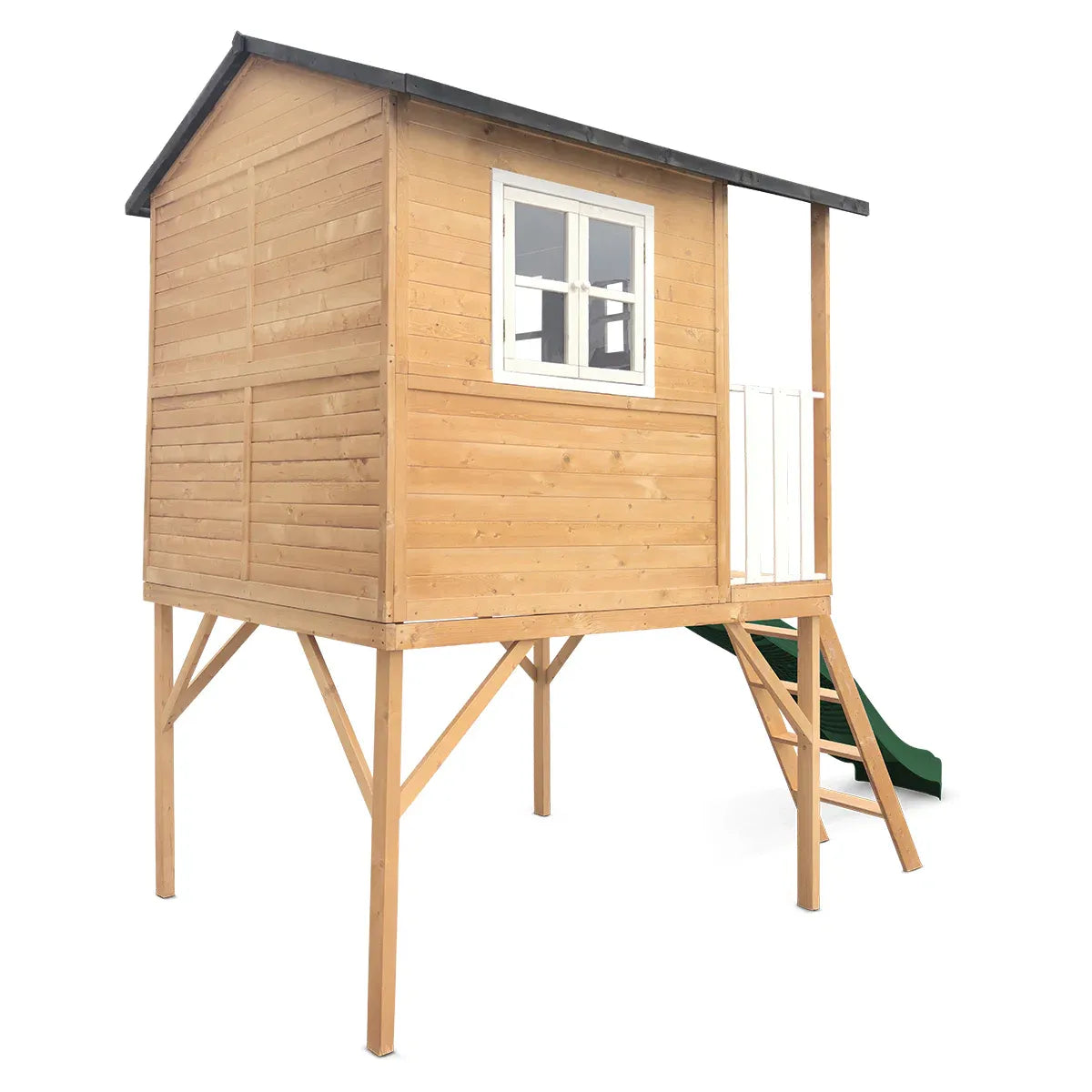 - Lifespan Kids Burleigh Wooden Cubby House with 2.2m Green Slide Lifespan Kids Baby &amp; Kids > Baby &amp; Kid's Toys > Outdoor Play Equipment