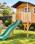 - Lifespan Kids Burleigh Wooden Cubby House with 2.2m Pastel Green Slide Lifespan Kids Baby & Kids > Baby & Kid's Toys > Outdoor Play Equipment