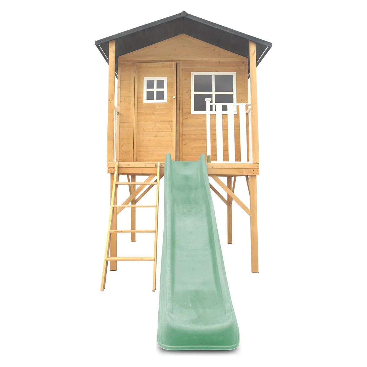 - Lifespan Kids Burleigh Wooden Cubby House with 2.2m Pastel Green Slide Lifespan Kids Baby & Kids > Baby & Kid's Toys > Outdoor Play Equipment