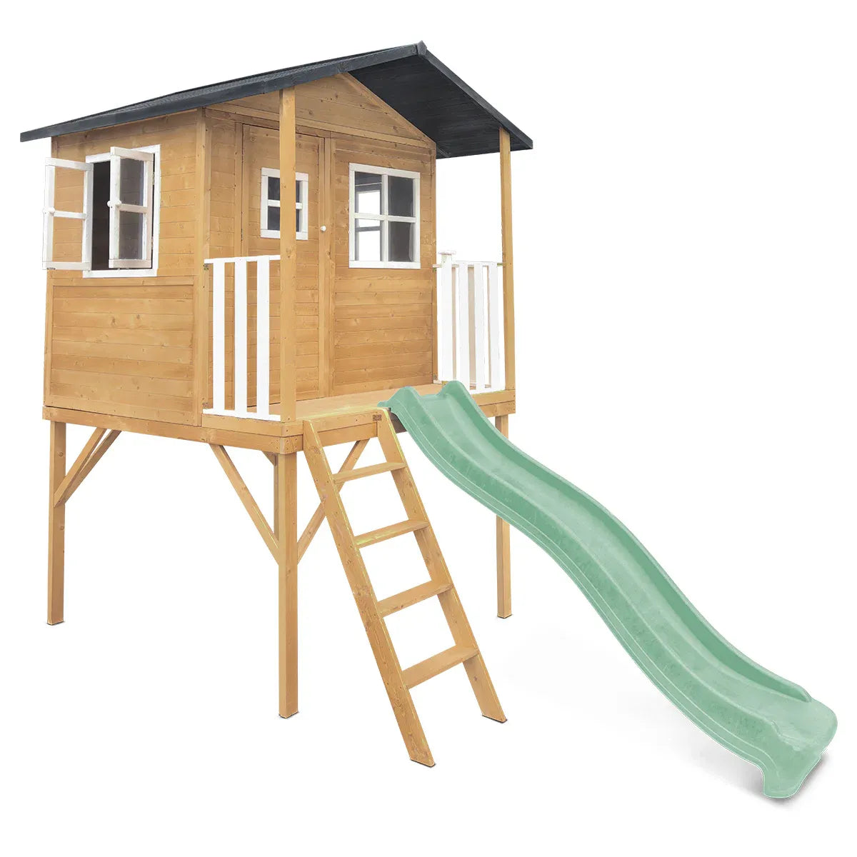 - Lifespan Kids Burleigh Wooden Cubby House with 2.2m Pastel Green Slide Lifespan Kids Baby & Kids > Baby & Kid's Toys > Outdoor Play Equipment