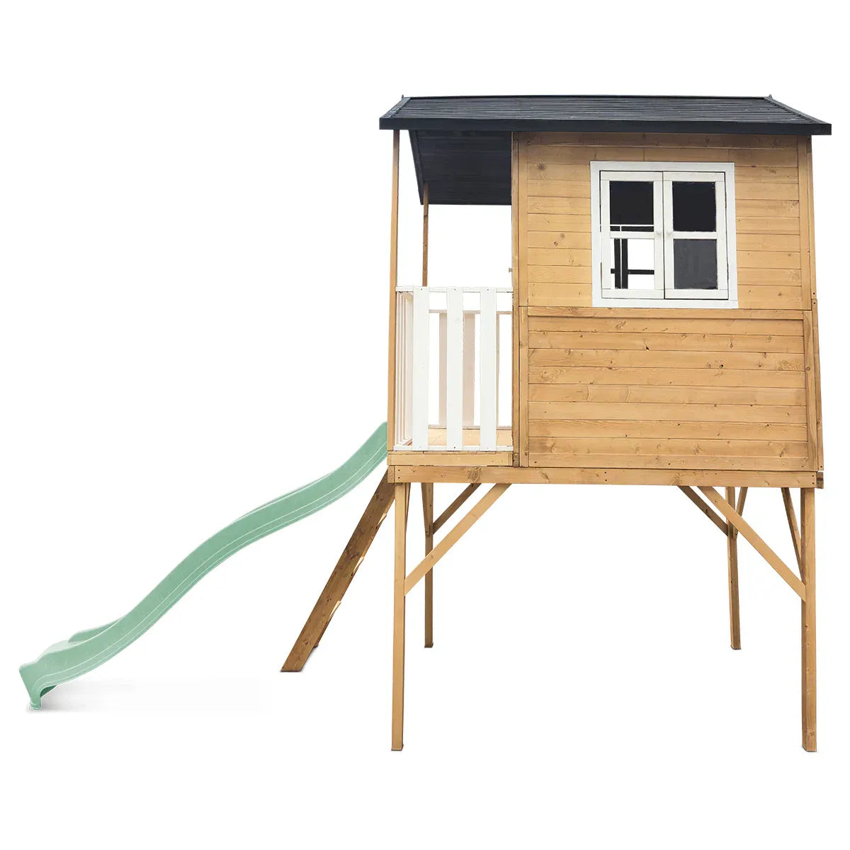 - Lifespan Kids Burleigh Wooden Cubby House with 2.2m Pastel Green Slide Lifespan Kids Baby & Kids > Baby & Kid's Toys > Outdoor Play Equipment