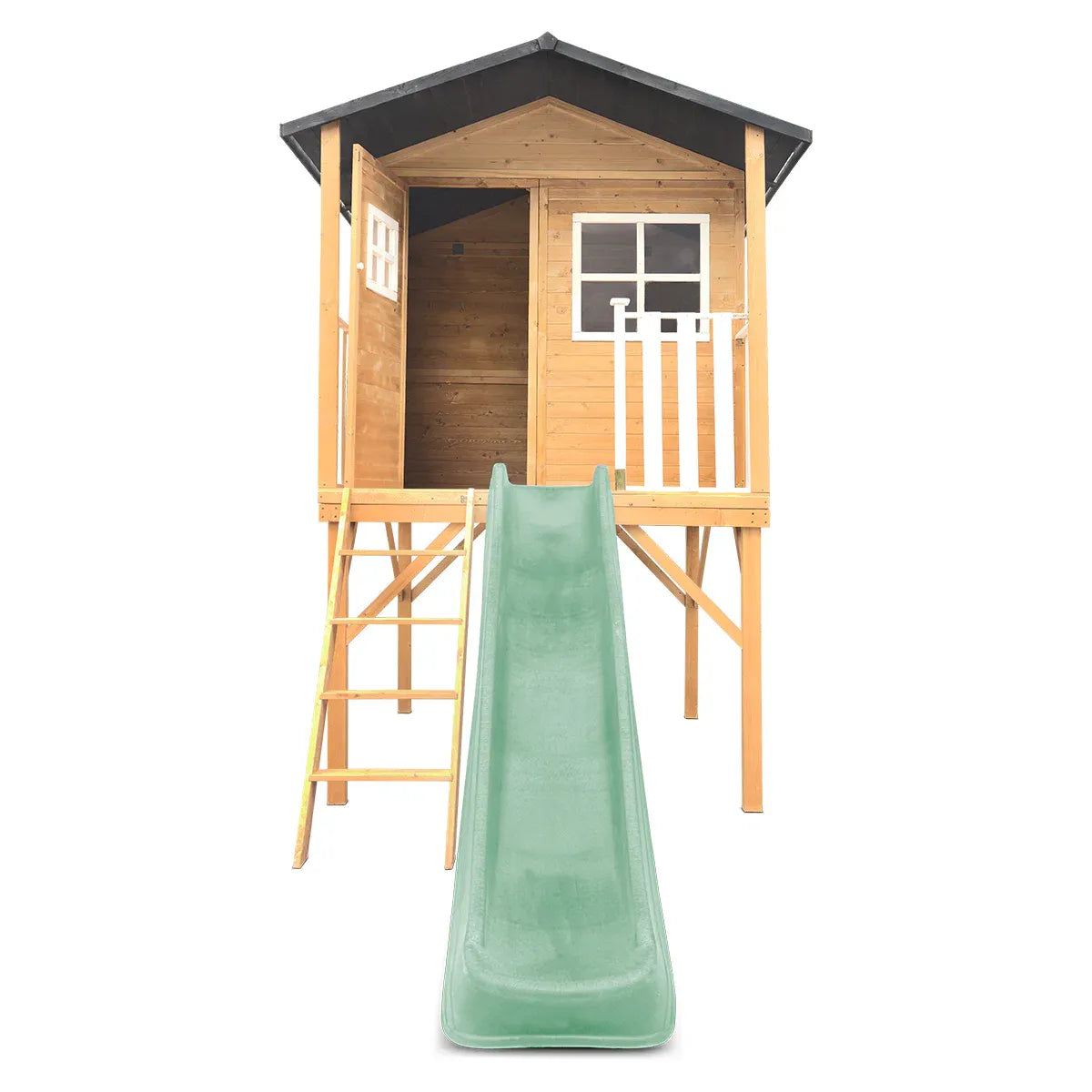 - Lifespan Kids Burleigh Wooden Cubby House with 2.2m Pastel Green Slide Lifespan Kids Baby & Kids > Baby & Kid's Toys > Outdoor Play Equipment