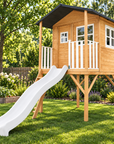 Lifespan Kids Burleigh Wooden Cubby House with 2.2m White Slide