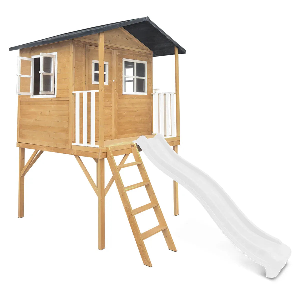 - Lifespan Kids Burleigh Wooden Cubby House with 2.2m White Slide Lifespan Kids Baby &amp; Kids > Baby &amp; Kid's Toys > Outdoor Play Equipment
