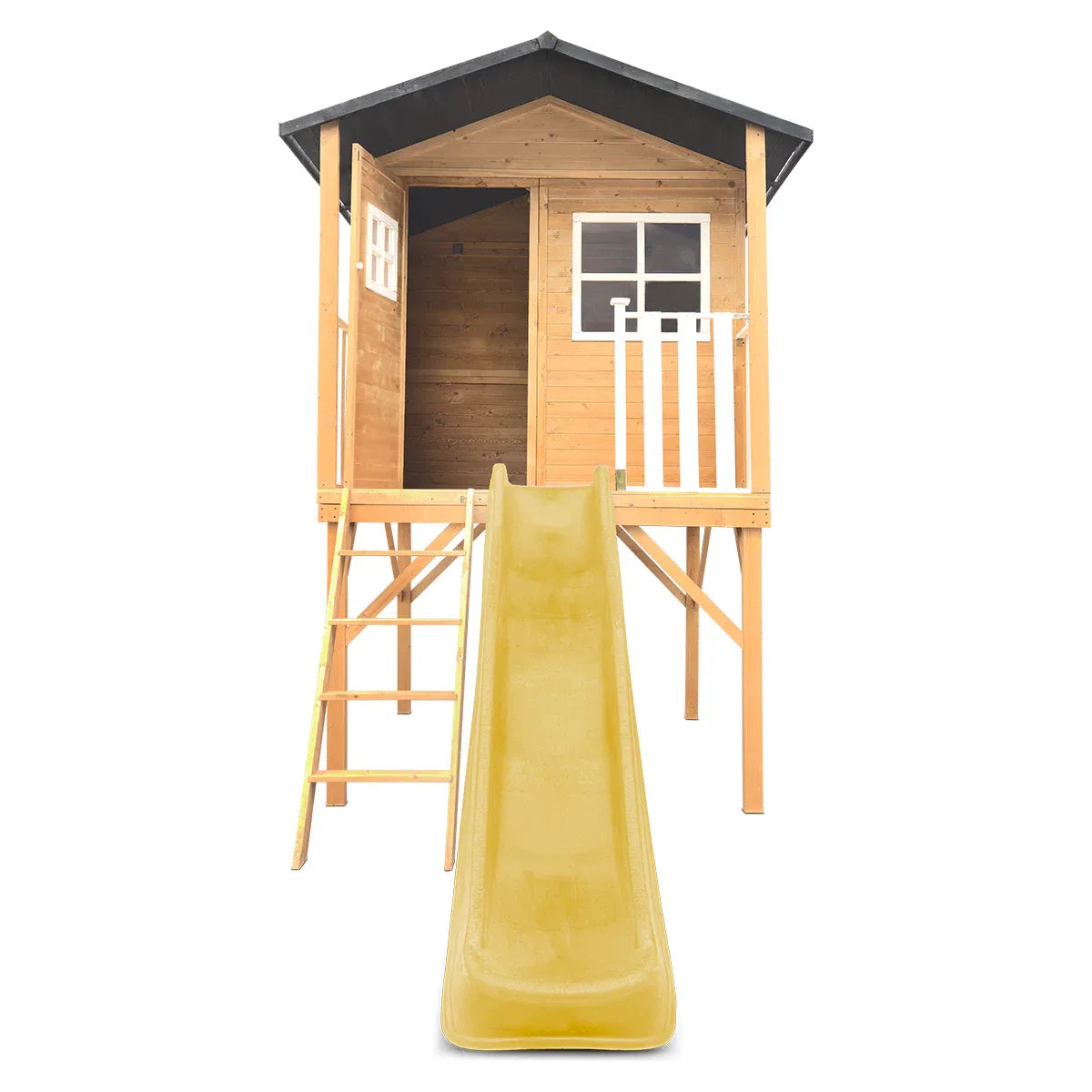 - Lifespan Kids Burleigh Wooden Cubby House with 2.2m Yellow Slide Lifespan Kids Baby &amp; Kids > Baby &amp; Kid's Toys > Outdoor Play Equipment