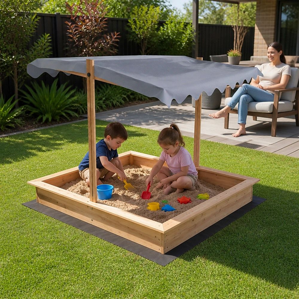 - Kids Wooden Toy Sandpit with Adjustable Canopy Baby Stork Baby &amp; Kids > Baby &amp; Kid's Toys > Activity Toys