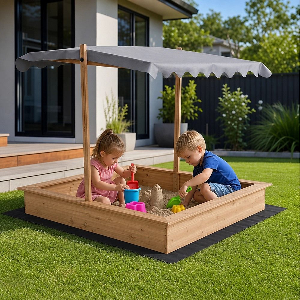 - Kids Wooden Toy Sandpit with Adjustable Canopy Baby Stork Baby &amp; Kids > Baby &amp; Kid's Toys > Activity Toys