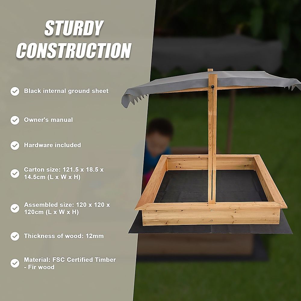 - Kids Wooden Toy Sandpit with Adjustable Canopy Baby Stork Baby &amp; Kids > Baby &amp; Kid's Toys > Activity Toys