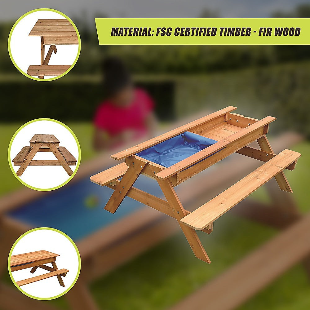 - Sand & Water Wooden Picnic Table – FSC Certified Timber Keezi Baby & Kids > Baby & Kid's Toys > Activity Toys