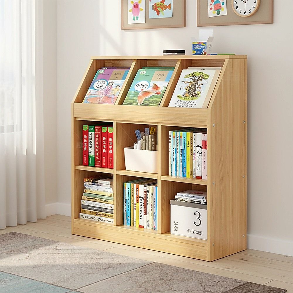 - Kids Bookcase &amp; Toy Storage Organiser - Light Oak Baby Stork Baby &amp; Kids > Kid's Furniture > Kid's Bookcases &amp; Shelves