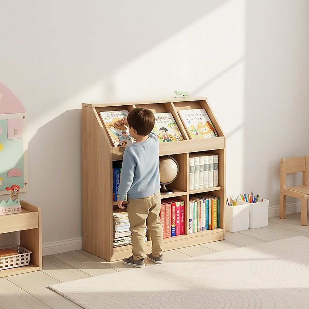 - Kids Bookcase &amp; Toy Storage Organiser - Light Oak Baby Stork Baby &amp; Kids > Kid's Furniture > Kid's Bookcases &amp; Shelves
