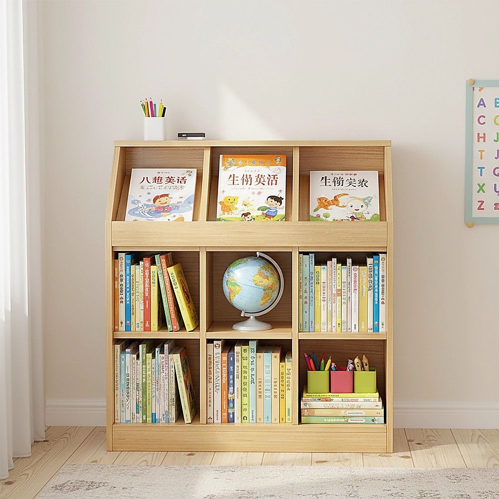 - Kids Bookcase &amp; Toy Storage Organiser - Light Oak Baby Stork Baby &amp; Kids > Kid's Furniture > Kid's Bookcases &amp; Shelves
