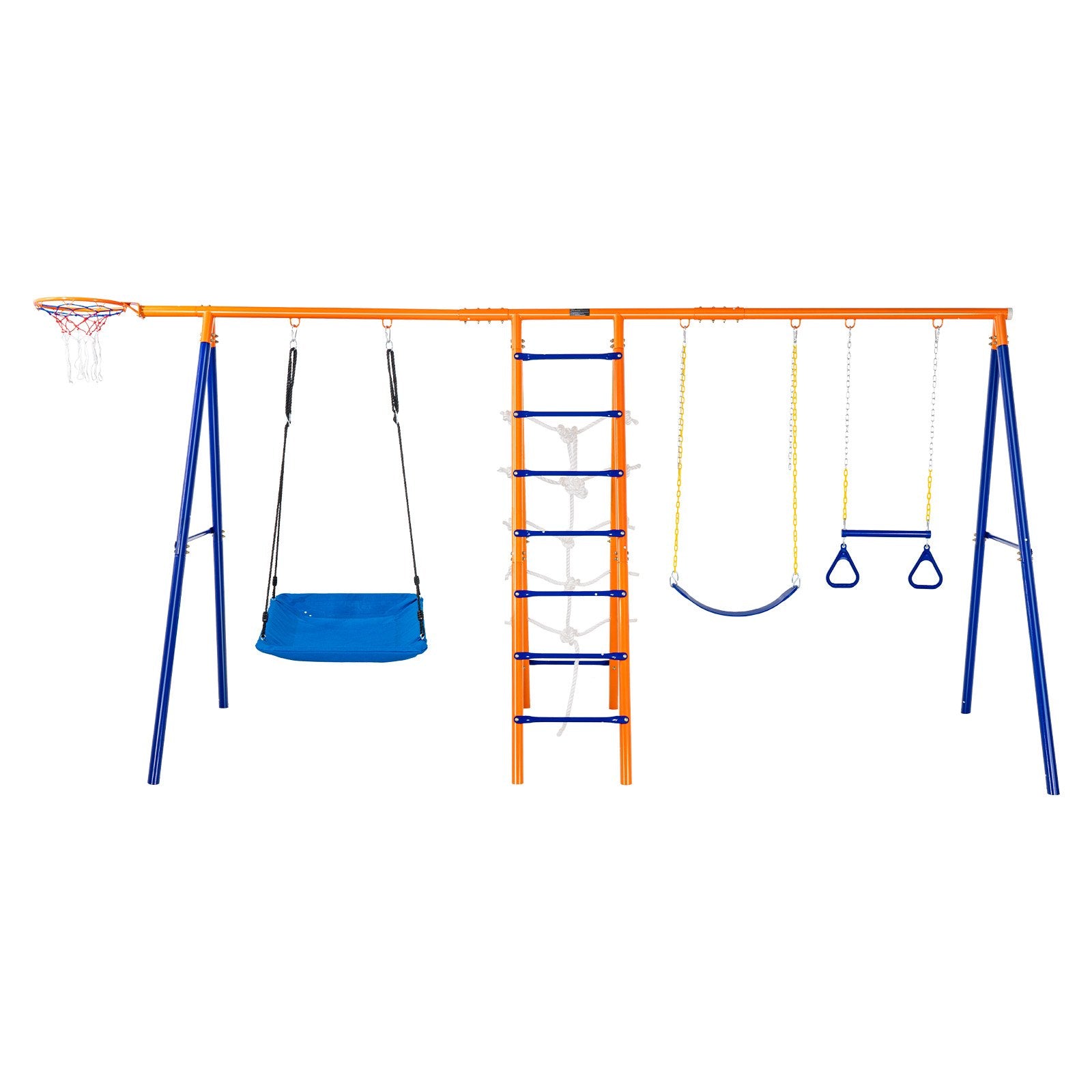 - 6-in-1 Backyard Metal Swing Set with Basketball Hoop – Heavy Duty Capacity Vevor Baby & Kids > Baby & Kid's Toys > Outdoor Play Equipment