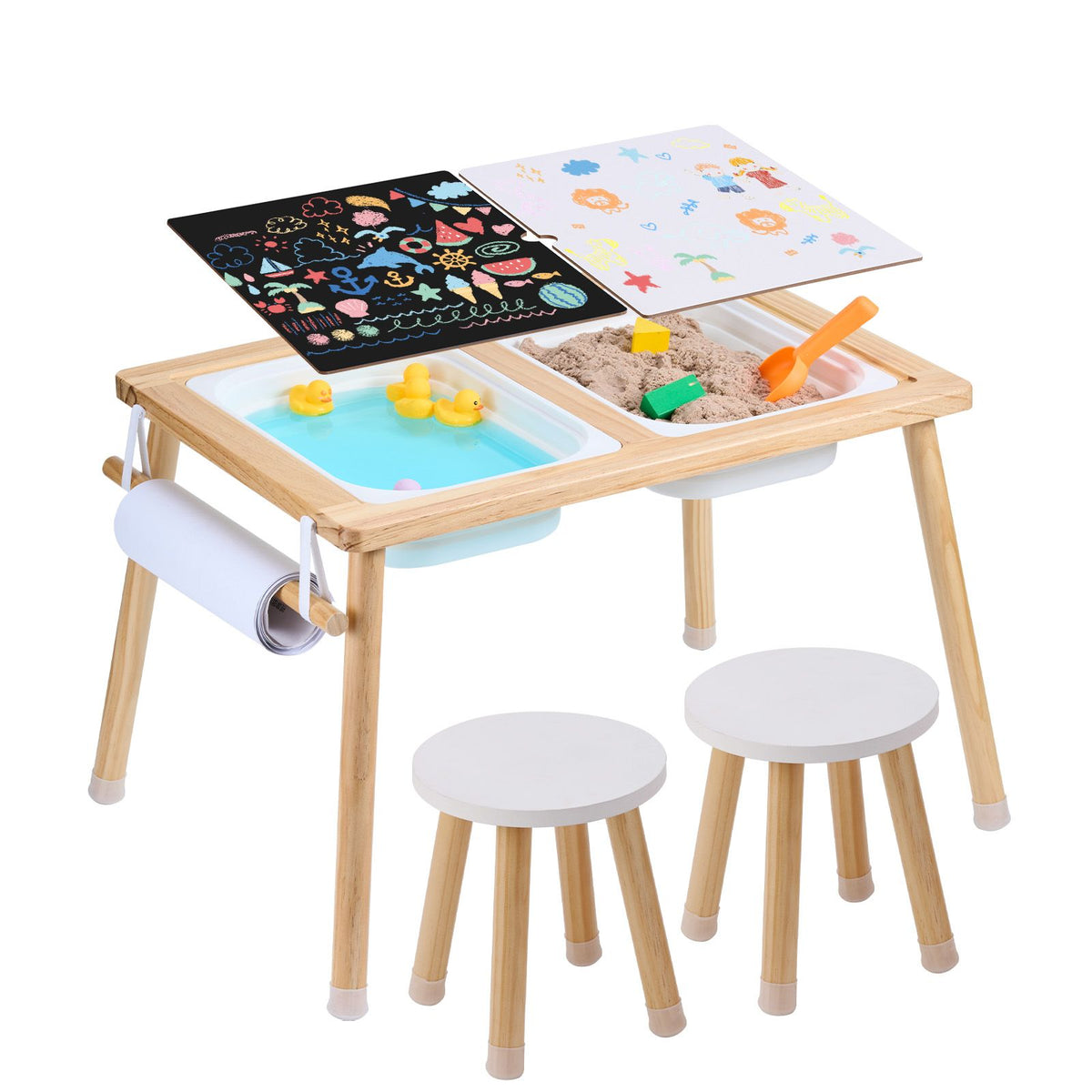 - Kids Sensory Activity Table & 2 Chairs with Sand and Water Bins Keezi Baby & Kids > Baby & Kid's Toys > Outdoor Play Equipment