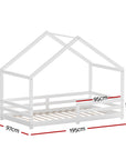 - Bed Frame Wooden Kids Single House Frame White AMOS Artiss Baby & Kids > Kid's Furniture > Kid's Beds & Bed Frames