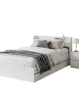- Single Bed Frame with Storage Drawers, USB Charging Ports & Bedside Table | White Baby Stork Furniture > Bedroom > Beds & Bed Frames