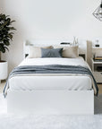 - Single Bed Frame with Storage Drawers, USB Charging Ports & Tall Bedside Shelf Unit | White Baby Stork Furniture > Bedroom > Beds & Bed Frames