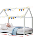 - Bed Frame Wooden Kids House Frame - White CASA | Elegant & Safe Design Artiss Baby & Kids > Kid's Furniture > Kid's Beds & Bed Frames