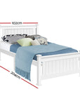 - Single Size Classic Wooden Bed Frame – White Baby Stork Furniture > Bedroom > Beds & Bed Frames