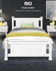 - Single Size Classic Wooden Bed Frame – White Baby Stork Furniture > Bedroom > Beds & Bed Frames