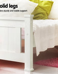 - Single Wooden Bed Frame with Storage Drawers – White Artiss Furniture > Bedroom > Beds & Bed Frames