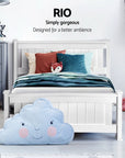 - Single Wooden Bed Frame with Storage Drawers – White Artiss Furniture > Bedroom > Beds & Bed Frames