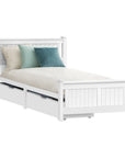- Single Wooden Bed Frame with Storage Drawers – White Artiss Furniture > Bedroom > Beds & Bed Frames