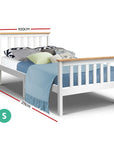 - Timeless Single Bed Frame – White & Natural Solid Pine Baby Stork Furniture > Bedroom > Beds & Bed Frames