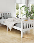 - Timeless Single Bed Frame – White & Natural Solid Pine Baby Stork Furniture > Bedroom > Beds & Bed Frames
