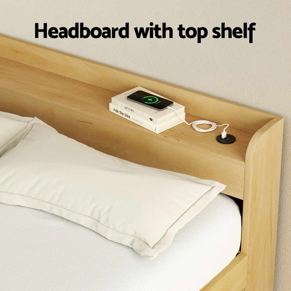 - Double Bed Frame with Storage Drawers &amp; USB Charging Artiss Furniture > Bedroom > Beds &amp; Bed Frames