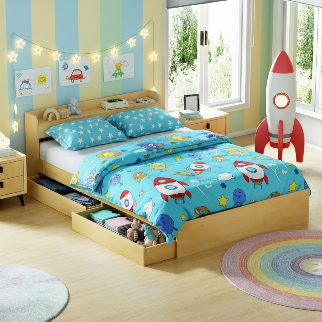 - Double Bed Frame with Storage Drawers &amp; USB Charging Artiss Furniture > Bedroom > Beds &amp; Bed Frames