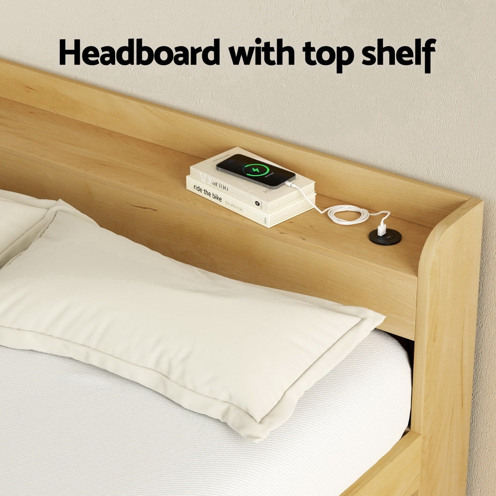 - Double Bed Frame with Storage Drawers &amp; USB Charging Artiss Furniture > Bedroom > Beds &amp; Bed Frames