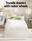 - Single Bed Frame with Storage Drawers & USB Charging Ports – White Baby Stork Furniture > Bedroom > Beds & Bed Frames