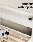 - Single Bed Frame with Storage Drawers & USB Charging Ports – White Baby Stork Furniture > Bedroom > Beds & Bed Frames
