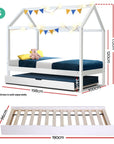 - Bed Frame Wooden Trundle Daybed Kids House Frame - White HOLY Artiss Baby & Kids > Kid's Furniture > Kid's Beds & Bed Frames