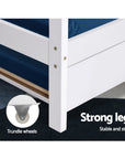 - Bed Frame Wooden Trundle Daybed Kids House Frame - White HOLY Artiss Baby & Kids > Kid's Furniture > Kid's Beds & Bed Frames