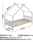 - Montessori-Inspired Single House Bed Frame – Solid Pine, White Baby Stork Furniture > Bedroom > Beds & Bed Frames