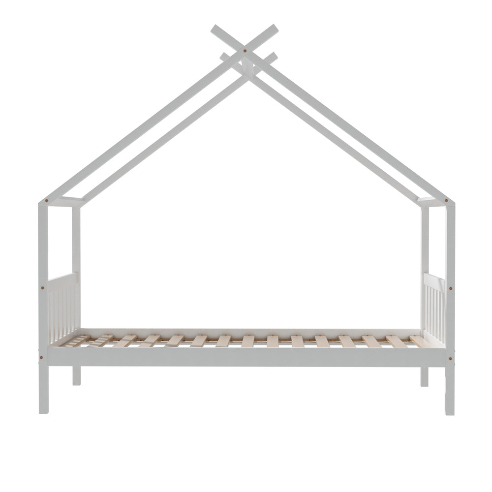 - Montessori-Inspired Single House Bed Frame – Solid Pine, White Baby Stork Furniture &gt; Bedroom &gt; Beds &amp; Bed Frames