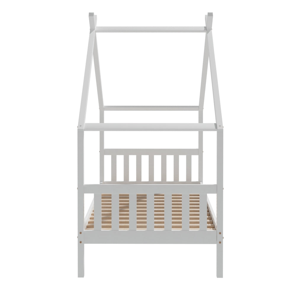 - Montessori-Inspired Single House Bed Frame – Solid Pine, White Baby Stork Furniture &gt; Bedroom &gt; Beds &amp; Bed Frames
