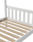 - Montessori-Inspired Single House Bed Frame – Solid Pine, White Baby Stork Furniture > Bedroom > Beds & Bed Frames