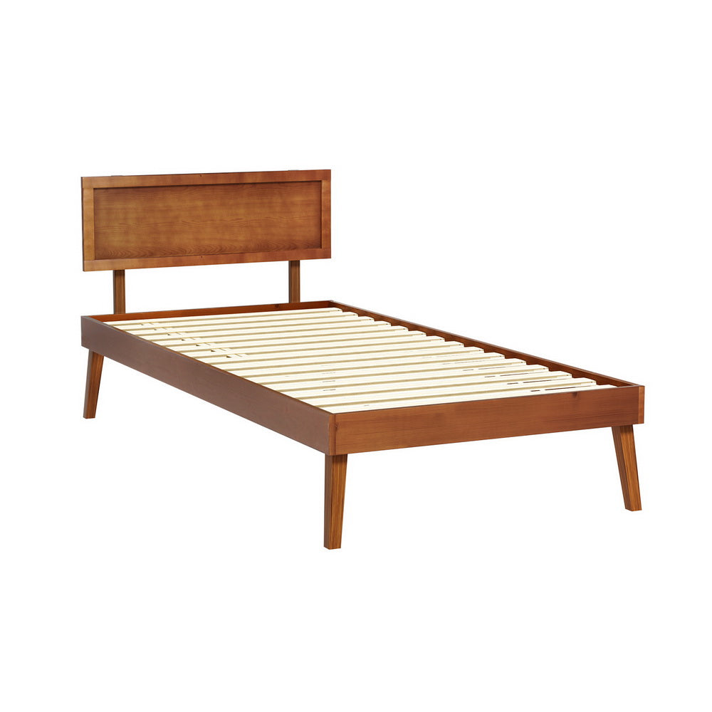 - Modern Single Bed Frame – Walnut Solid Pine Baby Stork Furniture &gt; Bedroom &gt; Beds &amp; Bed Frames