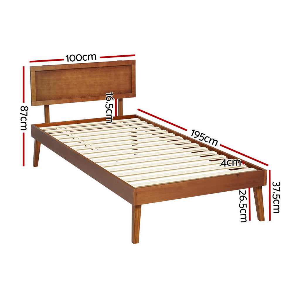 - Modern Single Bed Frame – Walnut Solid Pine Baby Stork Furniture > Bedroom > Beds & Bed Frames
