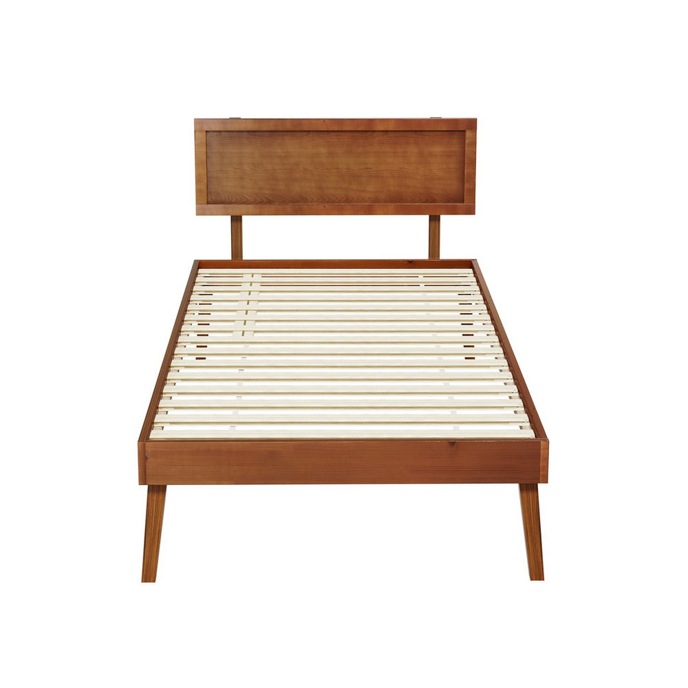 - Modern Single Bed Frame – Walnut Solid Pine Baby Stork Furniture > Bedroom > Beds & Bed Frames